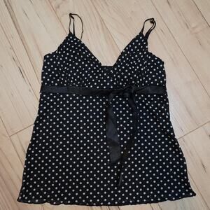 Hot Tempered Black Polka Dot Babydoll Cami Top Y2K Coquette Going Out L